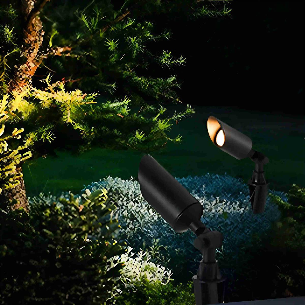 Adjustable LED Accent Light 2.4 Inch Stake Spot for Yard Tree Shrub Path Driveway Patio Weather-Resistant Aluminum Housing Warm White 3000K