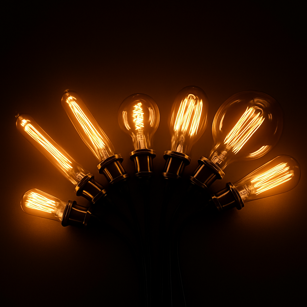 E27 Edison Filament Light Bulb 40W Amber Glass Tubular Vintage Industrial Style for Pendant Fixtures Dining Room Restaurant Café