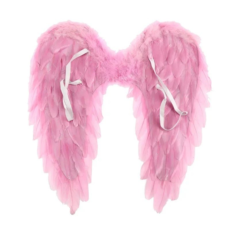 Feathered Angel Wings for Adults & Kids - Lightweight Costume Accessory for Halloween, Theater, Cosplay & Photoshoots