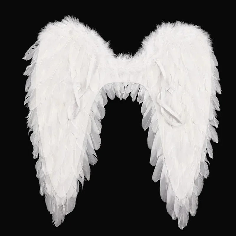 Feathered Angel Wings for Adults & Kids - Lightweight Costume Accessory for Halloween, Theater, Cosplay & Photoshoots