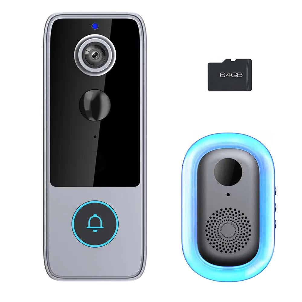 Wireless Smart Video Doorbell Camera with HD Recording and Two-Way Talk for Home Security
