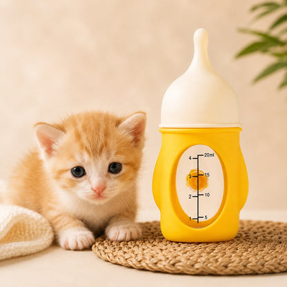 Ortekor Newborn Puppy & Kitten Nursing Bottle – Anti-Choke Silicone Pet Feeder for Safe, Gentle Milk Feeding at Home