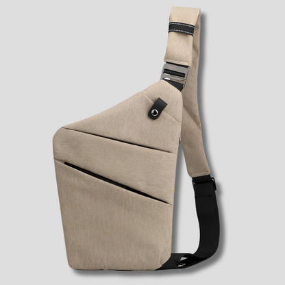 Compact Hardshell Shoulder Pouch with Hidden Compartments & Convertible Straps for Daily Commute