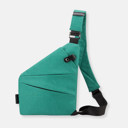 Compact Hardshell Shoulder Pouch with Hidden Compartments & Convertible Straps for Daily Commute