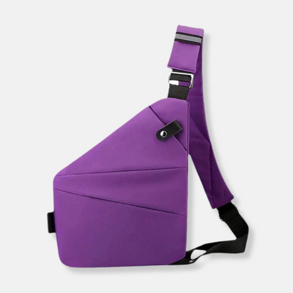 Compact Hardshell Shoulder Pouch with Hidden Compartments & Convertible Straps for Daily Commute