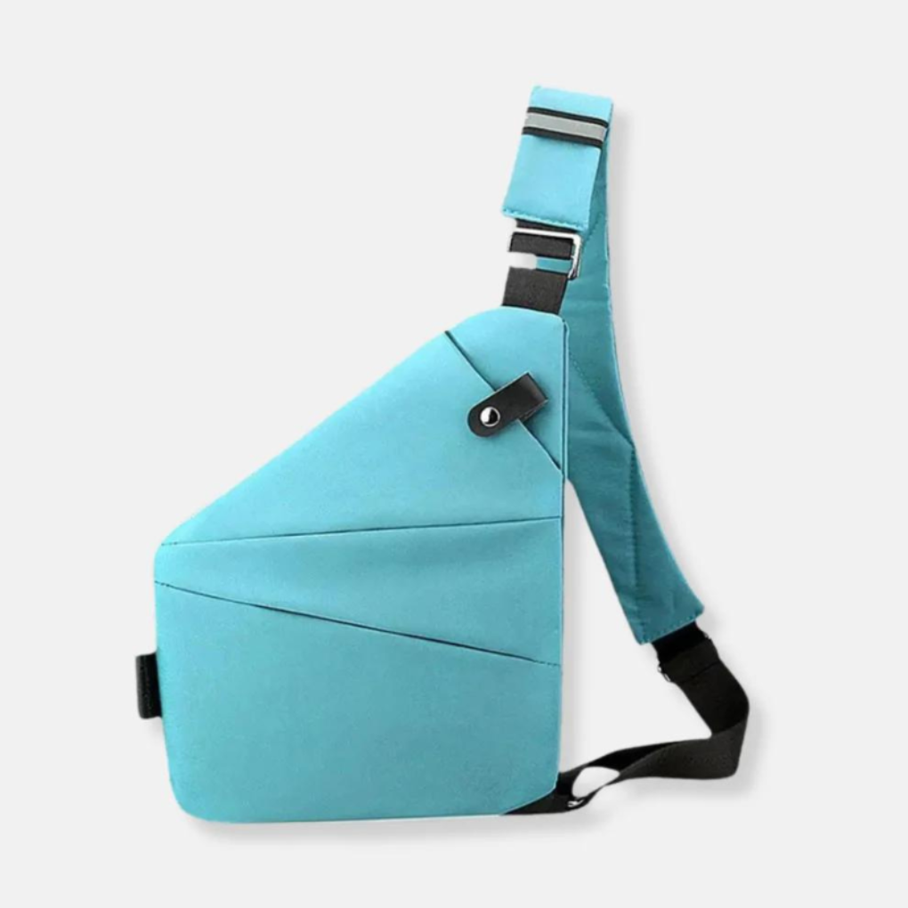 Compact Hardshell Shoulder Pouch with Hidden Compartments & Convertible Straps for Daily Commute