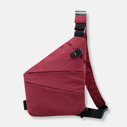 Compact Hardshell Shoulder Pouch with Hidden Compartments & Convertible Straps for Daily Commute