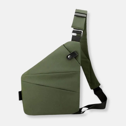 Compact Hardshell Shoulder Pouch with Hidden Compartments & Convertible Straps for Daily Commute