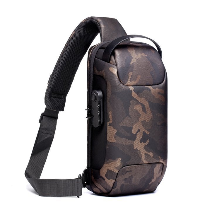 Crossbody Sling Bag with USB Charging Port and TSA Lock for Men & Women | Water-Resistant Chest Pack for Travel, Hiking & Daily Use