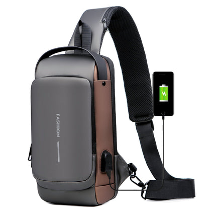 Crossbody Sling Bag with USB Charging Port and TSA Lock for Men & Women | Water-Resistant Chest Pack for Travel, Hiking & Daily Use