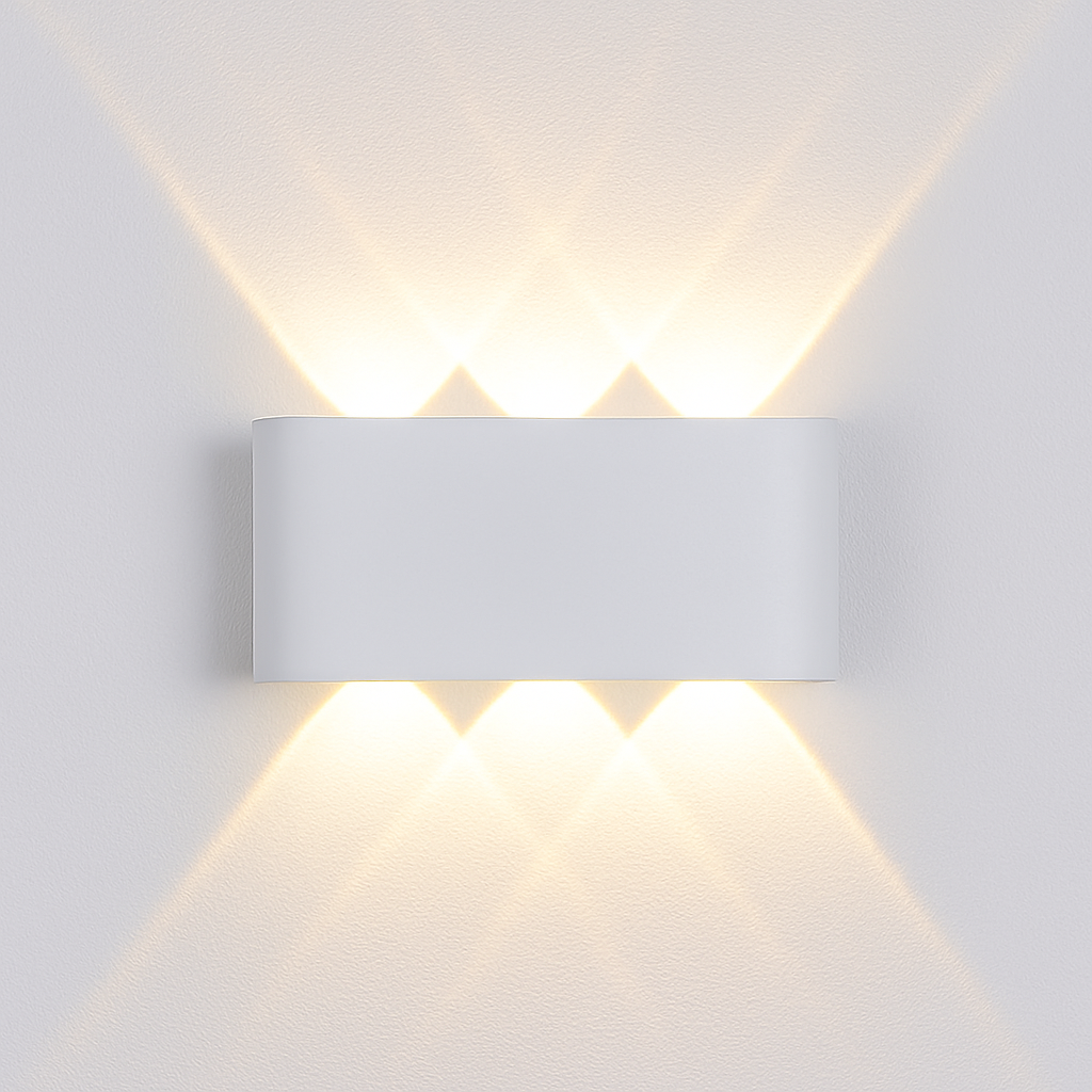 Modern LED Outdoor Wall Light Fixture Black or White for Porch, Garden & Entryway Lighting