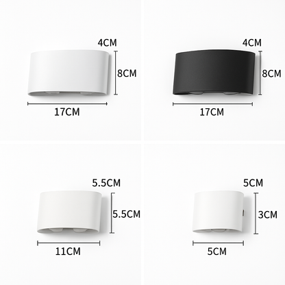 Modern LED Outdoor Wall Light Fixture Black or White for Porch, Garden & Entryway Lighting