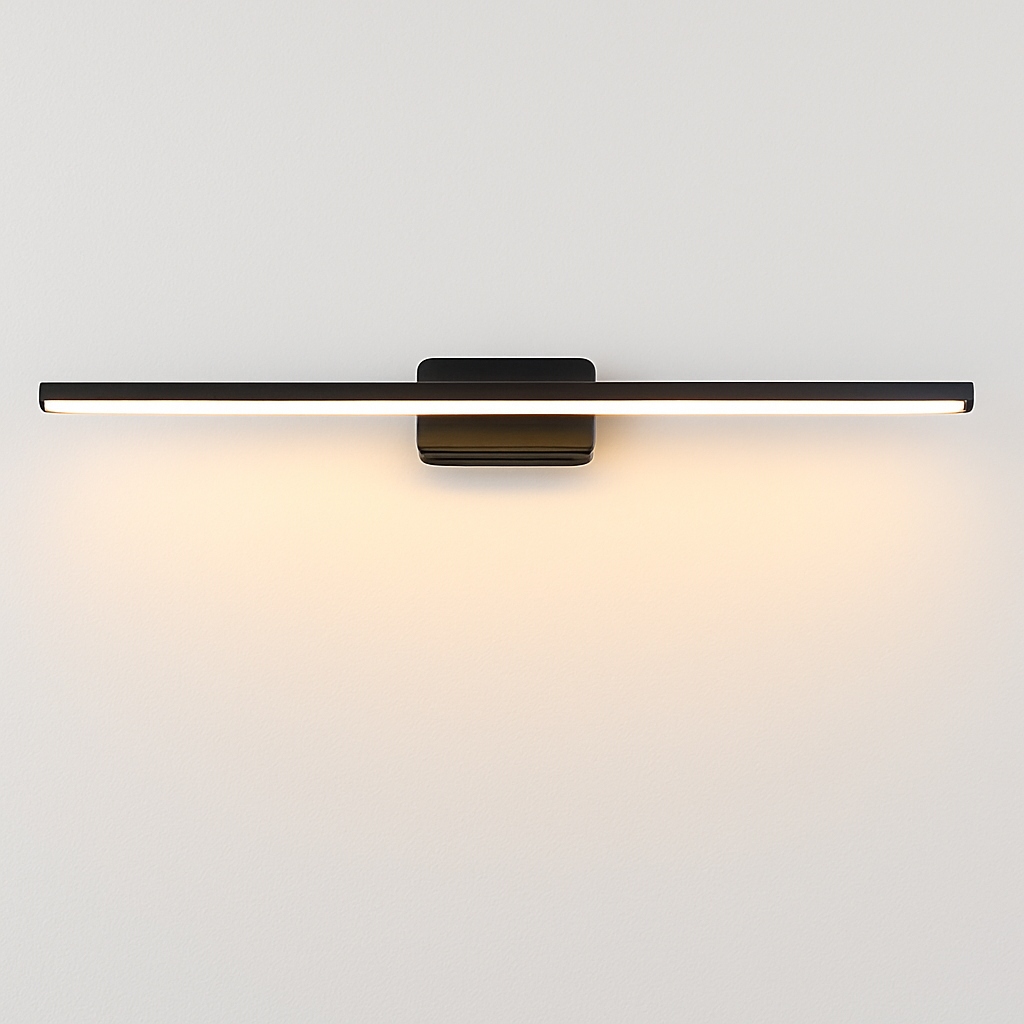LED Bathroom Vanity Light Fixture – Slim Rectangular Wall Sconce for Mirror Lighting – Metal Bar Mount – Modern Design for Powder Room
