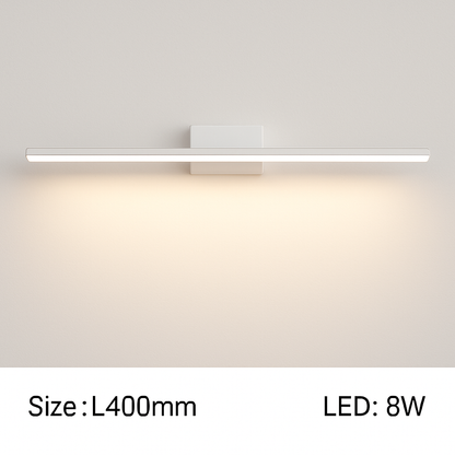 LED Bathroom Vanity Light Fixture – Slim Rectangular Wall Sconce for Mirror Lighting – Metal Bar Mount – Modern Design for Powder Room
