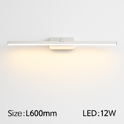 LED Bathroom Vanity Light Fixture – Slim Rectangular Wall Sconce for Mirror Lighting – Metal Bar Mount – Modern Design for Powder Room