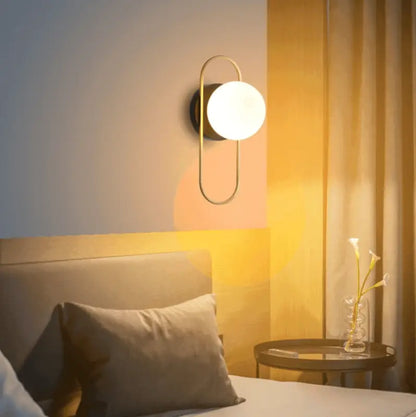 Articulating Sphere Sconce with 23-Inch Swing Arm for Bedside & Reading Nook Lighting – E27 Socket, Frosted Globe Shade, Metal Frame – Adjus