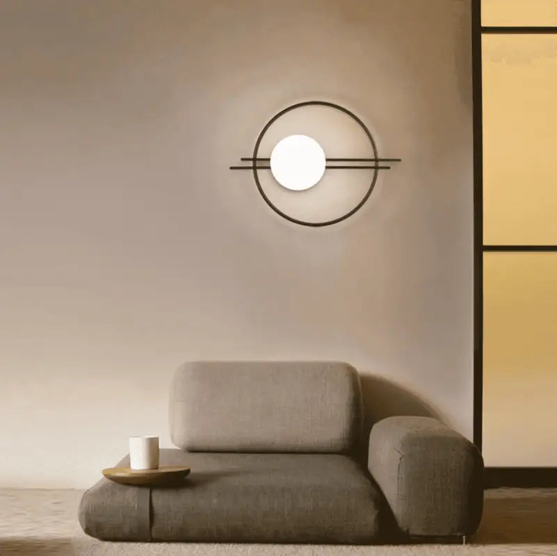 Glass Globe Sconce Light Fixture 23 Inch Vertical Metal Frame Warm White LED for Entryway Living Room Bedside Industrial Modern