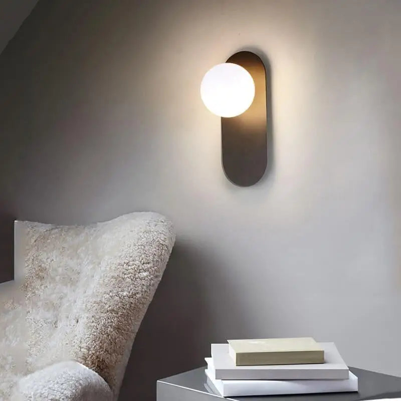 Articulating Sphere Sconce with 23-Inch Swing Arm for Bedside & Reading Nook Lighting – E27 Socket, Frosted Globe Shade, Metal Frame – Adjus