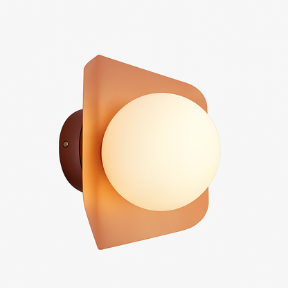 Modern Wall Sconce with White Glass Globe – Metal Frame LED Light for Bedroom, Living Room, Hallway & Dining | Minimalist Wall Mount Fixture