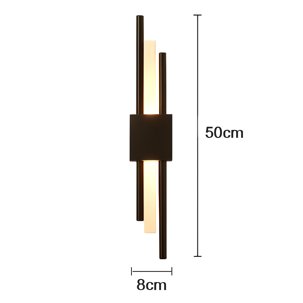 Modern Vertical LED Wall Sconce with Metal Bar & Acrylic Diffuser – Dual-Direction Up Down Light for Bedroom Living Room Hallway