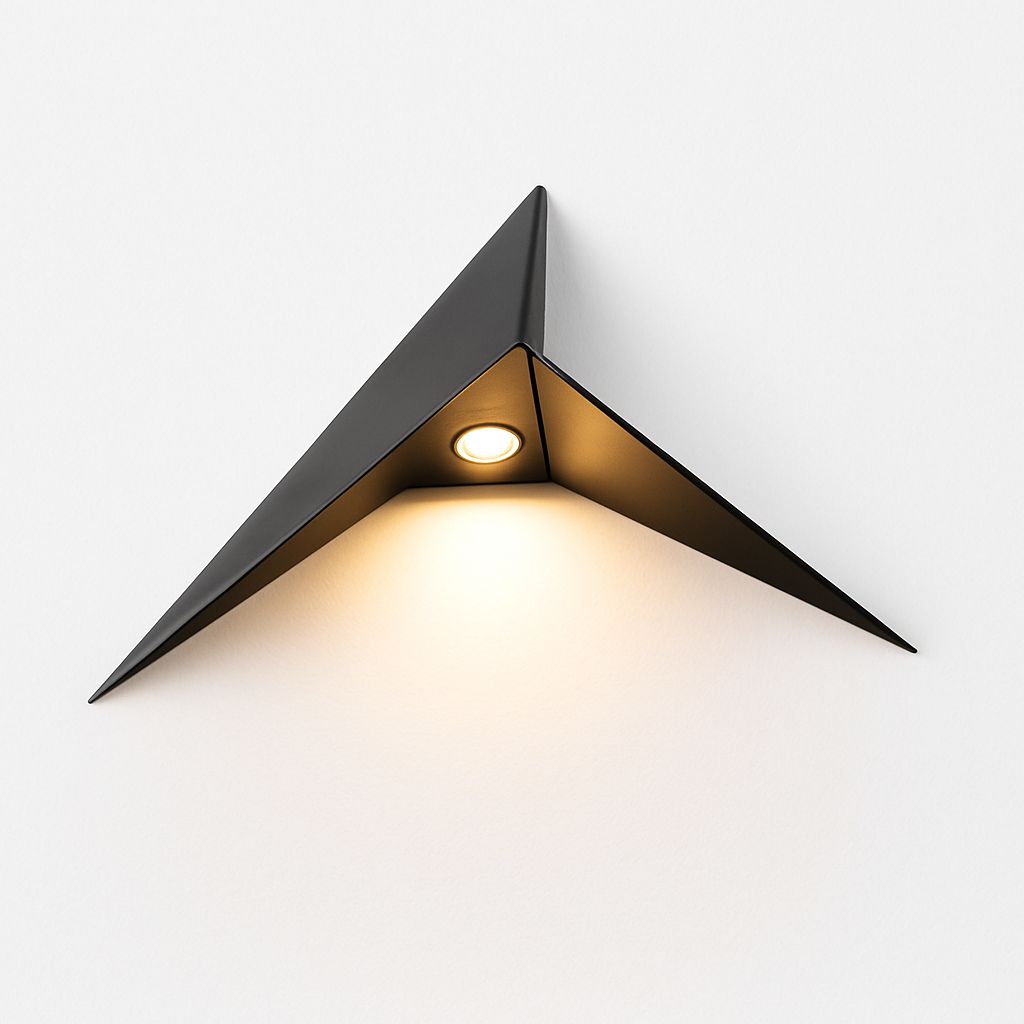 Modern Triangular Metal LED Wall Sconce – Contemporary Geometric Lighting for Living Room, Bedroom & Office