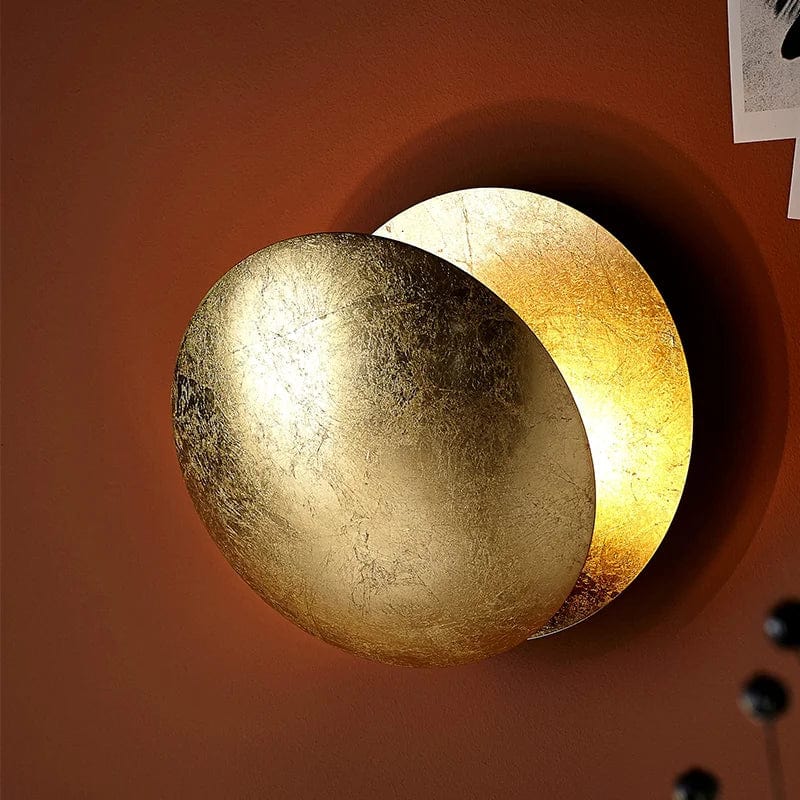 Applique murale Eclipse réglable, disque en métal rotatif de 12 pouces de diamètre, finition noire, éclairage d'ambiance pour chambre, salon, couloir, intérieur