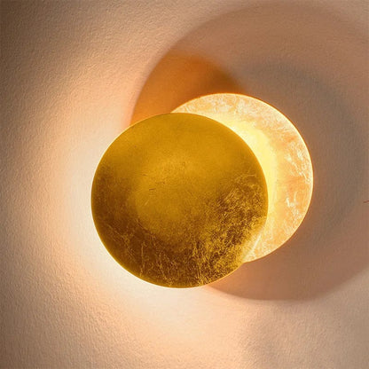 Applique murale Eclipse réglable, disque en métal rotatif de 12 pouces de diamètre, finition noire, éclairage d'ambiance pour chambre, salon, couloir, intérieur