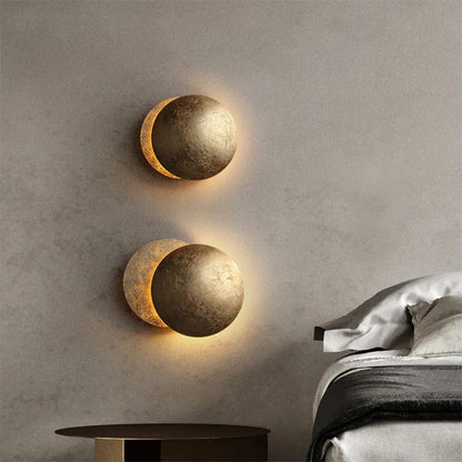 Applique murale Eclipse réglable, disque en métal rotatif de 12 pouces de diamètre, finition noire, éclairage d'ambiance pour chambre, salon, couloir, intérieur