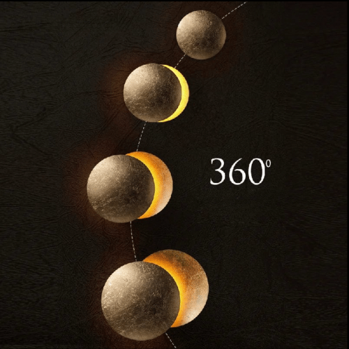 Applique murale Eclipse réglable, disque en métal rotatif de 12 pouces de diamètre, finition noire, éclairage d'ambiance pour chambre, salon, couloir, intérieur