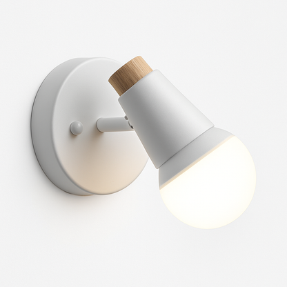 Scandinavian Wood & Metal Sconce E27 Socket 7.5×5×4.7 Inch White Black Antler Branch Reading Light Bedside Hallway Fixture Minimalist Decor