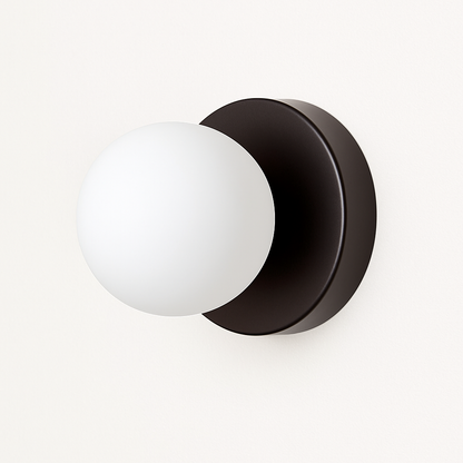 Compact Round Wall Sconce Modern Up Down Light Fixture Metal Bedroom Hallway Accent Lighting for Entryway, Bedside, Living Room &