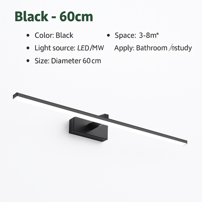 Contemporary Aluminum LED Vanity Light for Bathroom Mirror – 3 Color Temperature Settings, Wall-Mount