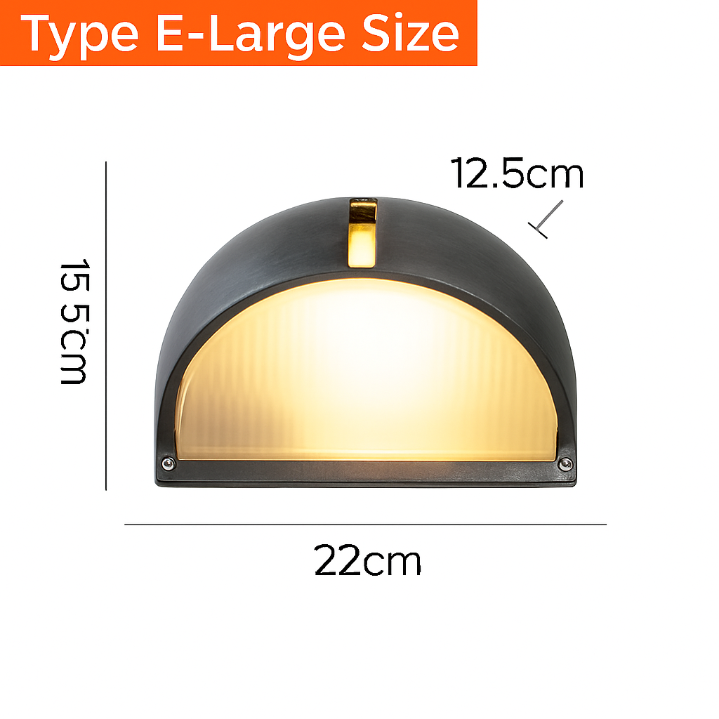Industrial Outdoor Wall Sconce E27 Glass Shade IP65 Waterproof Vintage Aluminum Light Fixture for Porch Patio Garden Entryway
