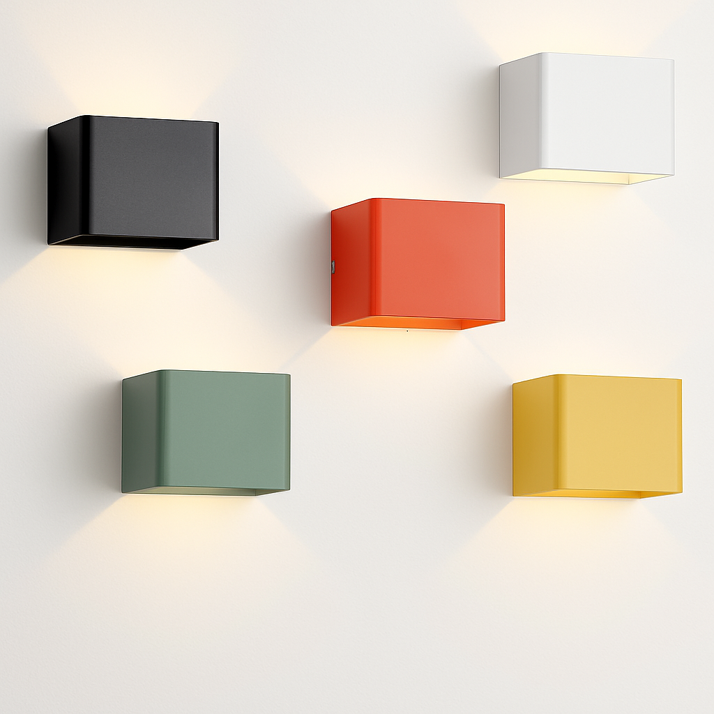 Contemporary Metal Cube LED Wall Sconce – Modern Lighting Fixture for Living Room, Bedroom, Hallway – Energy-Efficient Indoor Accent Light