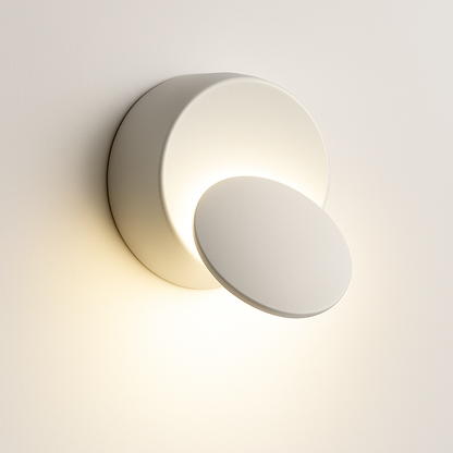 Adjustable LED Wall Sconce Round Downlight Metal Fixture Hardwired Modern Black White