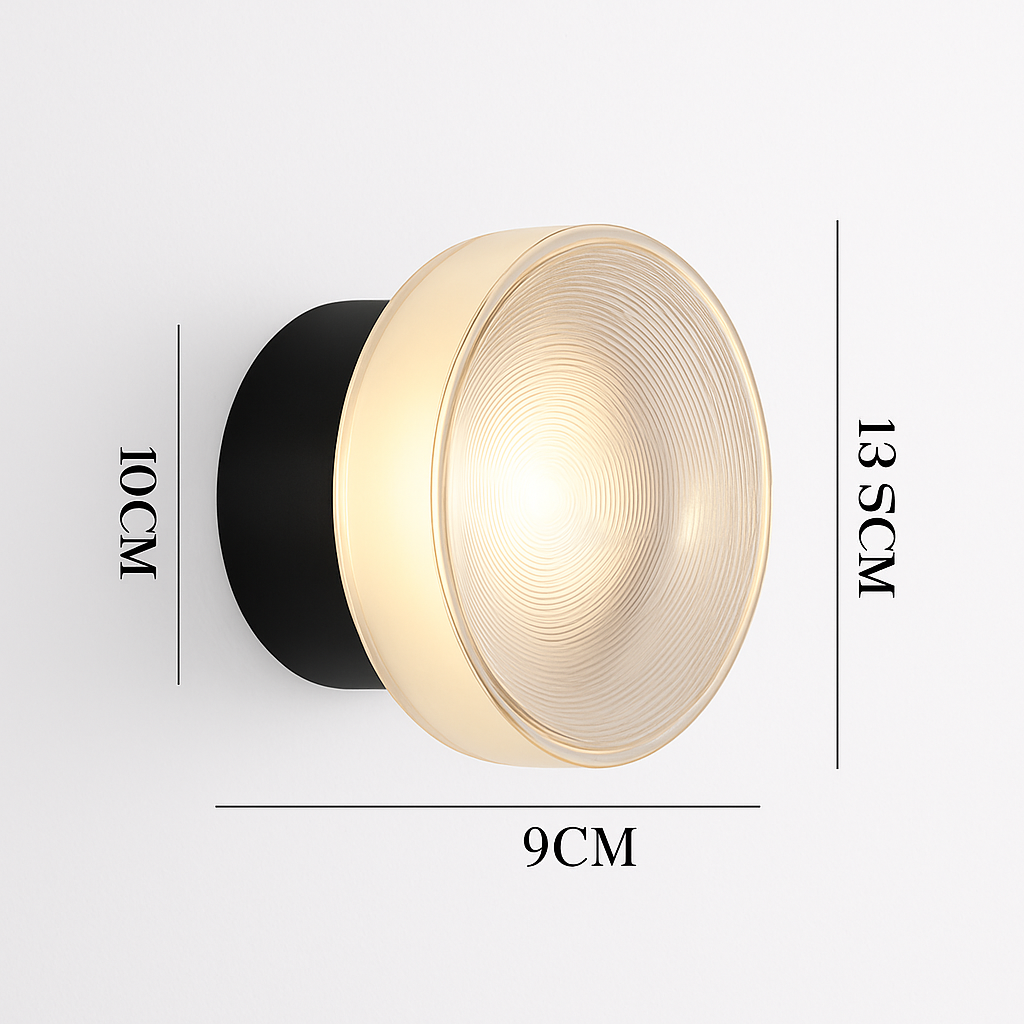 Applique murale LED circulaire contemporaine pour couloirs, chambres, salles de bain et salons