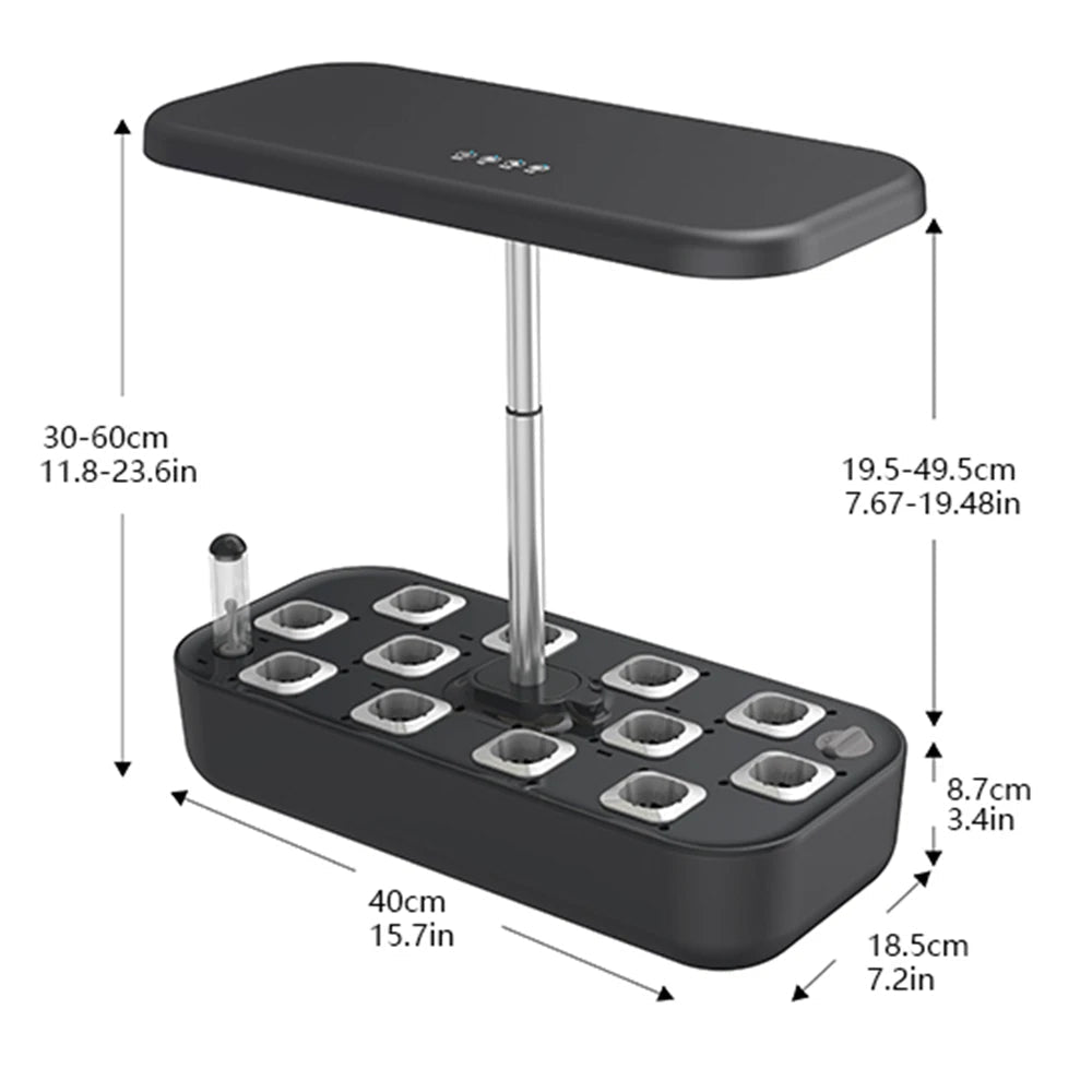 12-Pod Hydroponic Growing System with LED Grow Light for Kitchen Counter Herbs & Vegetables