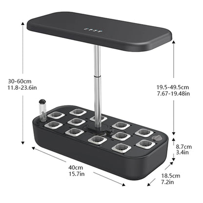 12-Pod Hydroponic Growing System with LED Grow Light for Kitchen Counter Herbs & Vegetables