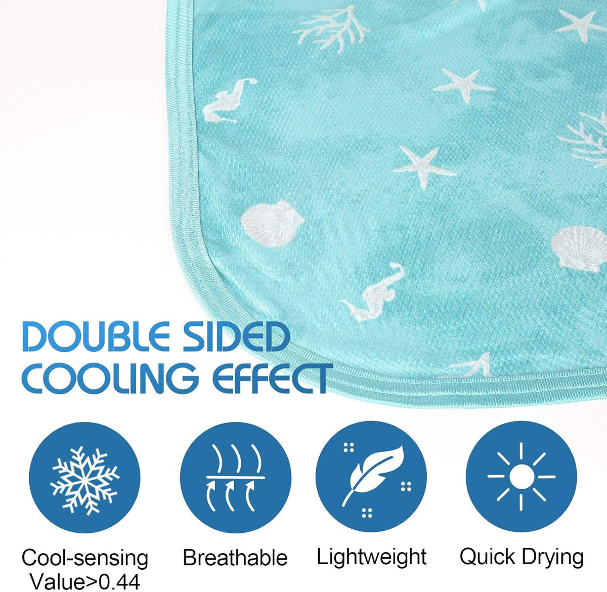 Coastal Comfort | Direct Cooling Throw Blanket with Double-Sided Effect | Lightweight & Breathable for Hot Sleepers