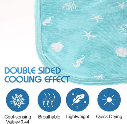 Coastal Comfort | Direct Cooling Throw Blanket with Double-Sided Effect | Lightweight & Breathable for Hot Sleepers