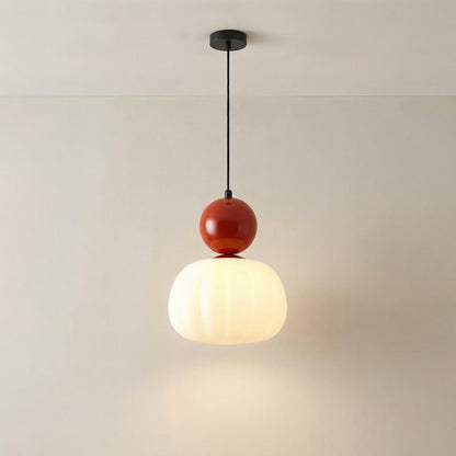 Geometric Art Deco Pendant Light with Warm LED Glow for Dining Room & Kitchen Island – Ribbed Acrylic Shade, Iron Frame, Adjustable Cord