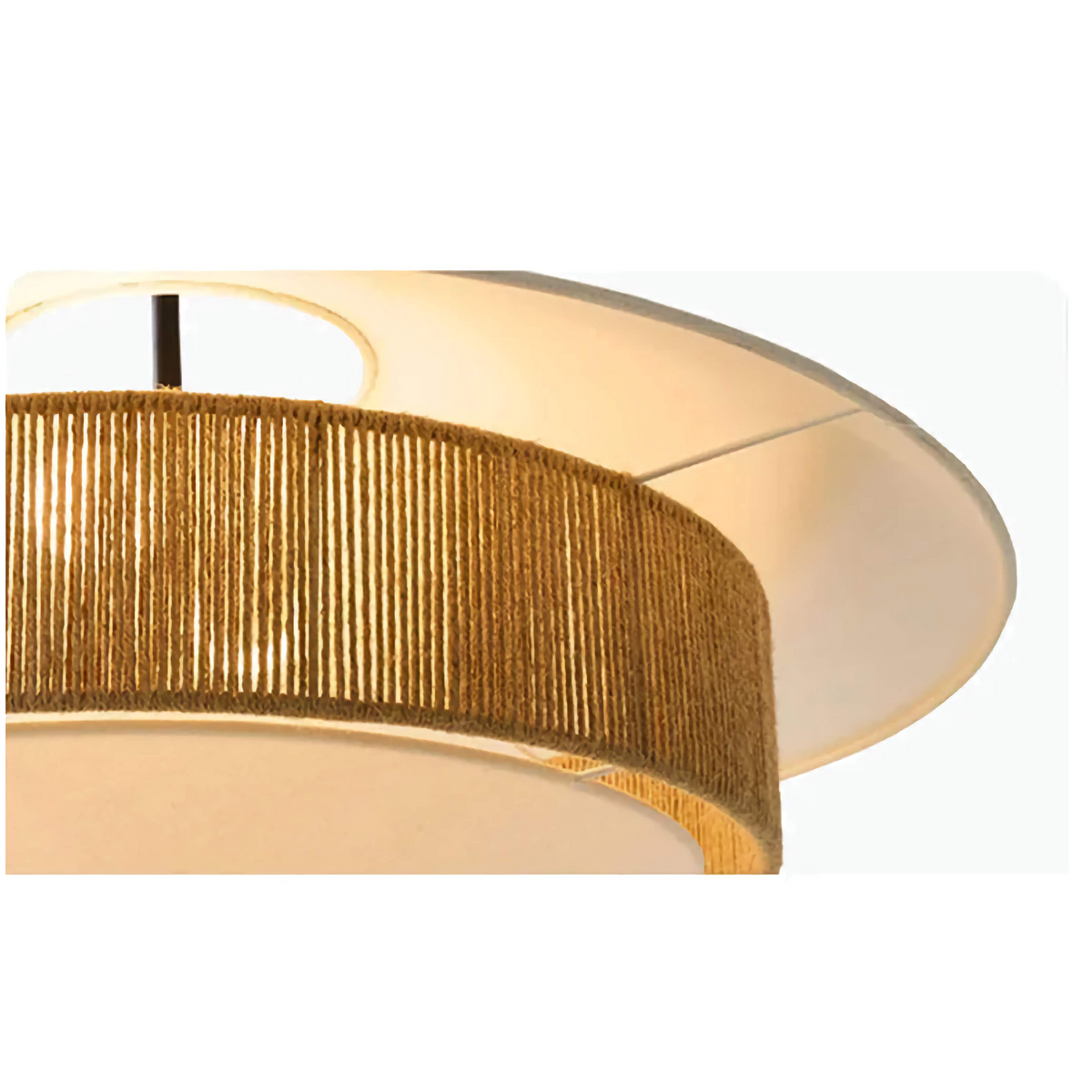 Woven Rattan-Style Hanging Fixture Brown Cotton 20 in Dining Room Bedroom Soft Glow Overhead Japandi Minimalist Living Room Natural Fiber Ce