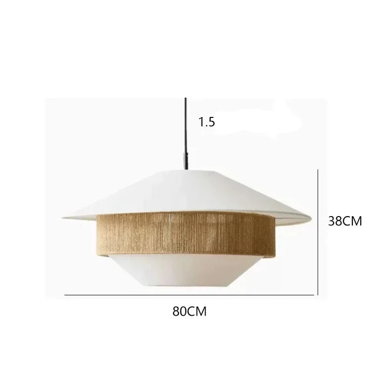 Woven Rattan-Style Hanging Fixture Brown Cotton 20 in Dining Room Bedroom Soft Glow Overhead Japandi Minimalist Living Room Natural Fiber Ce