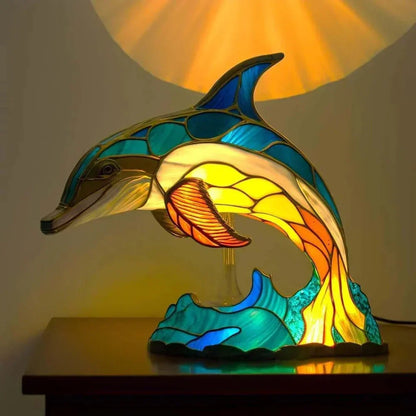 Decorative Animal Night Light Handcrafted Glass Sculpture Table Accent 12 in Tall for Bedroom Living Room Nightstand Decor 20 Wildlife
