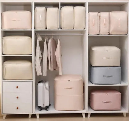 Space-Saving Vacuum Storage Bags for Bedding, Blankets & Seasonal Clothes - Waterproof Organizer Pouches with Stackable Design for Closet