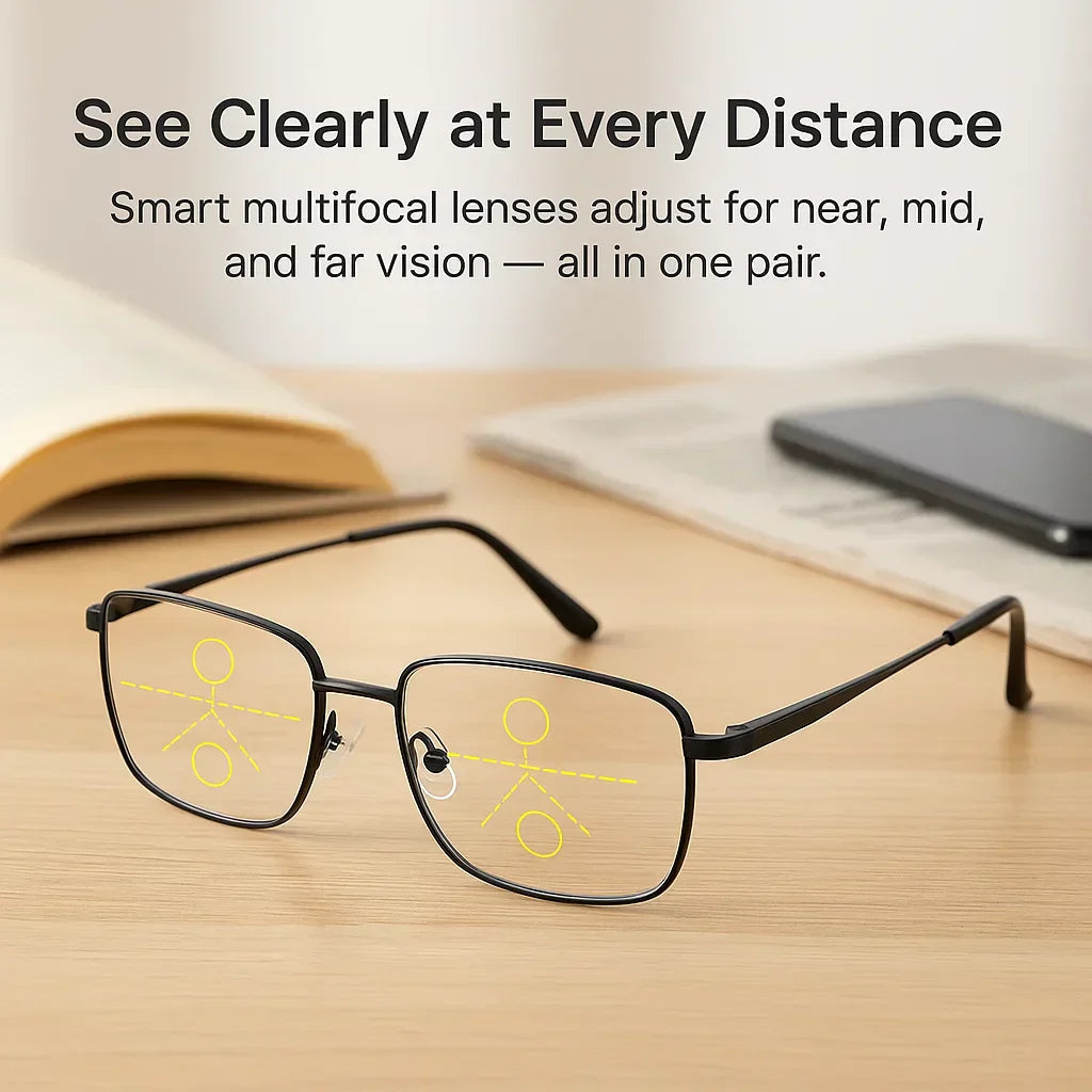 Ortekor VisoLux | Lunettes de vue à verres photochromiques | Lunettes progressives pour une clarté tout au long de la journée
