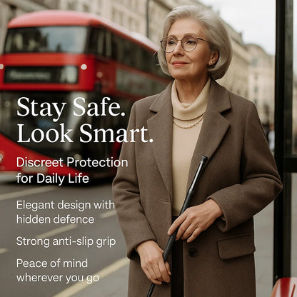 Adjustable Walking Stick for Self-Defense – One-Click Safety Tool