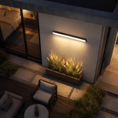 Outdoor LED Wall Sconce Hardwired Waterproof Aluminum Light Fixture for Patio Entry Garden in 4 Lengths Warm Neutral Cold White Black