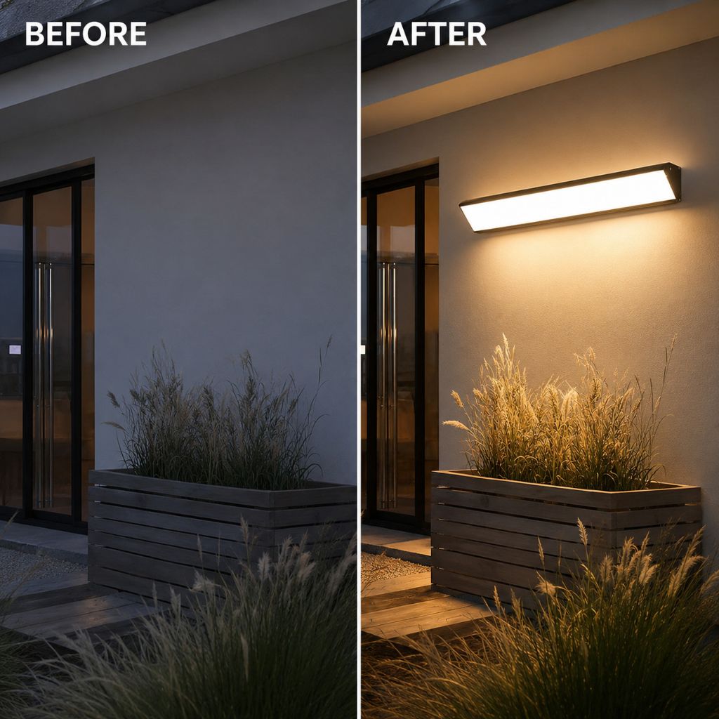 Outdoor LED Wall Sconce Hardwired Waterproof Aluminum Light Fixture for Patio Entry Garden in 4 Lengths Warm Neutral Cold White Black