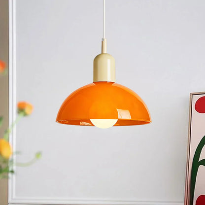 Glass Bowl Ceiling Fixture 10-12 Inch LED Overhead Luminaire White Orange Green Room Lighting Kitchen Island Hallway Contemporary Hardwired